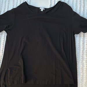 Cuyana Black Relaxed Short Sleeve T-Shirt